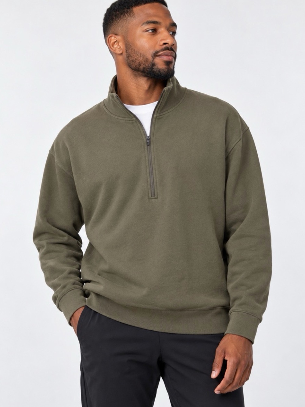 Lululemon Steady State Half Zip Men’s Medium Olive Green Pullover Sweatshirt